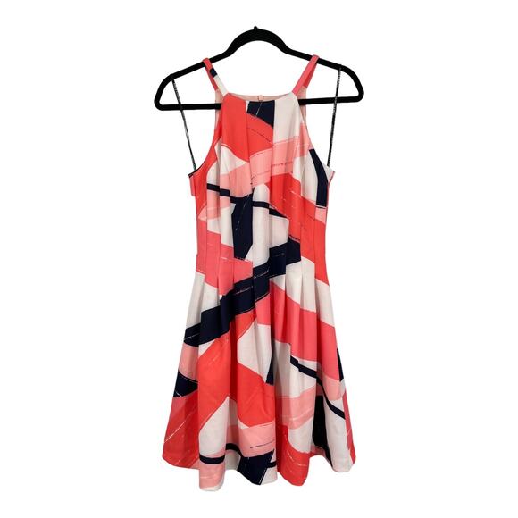 Vince Camuto dress brushstroke print fit & flare size 4 - Picture 2 of 8